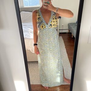 ZARA Printed Maxi Dress - back cut out